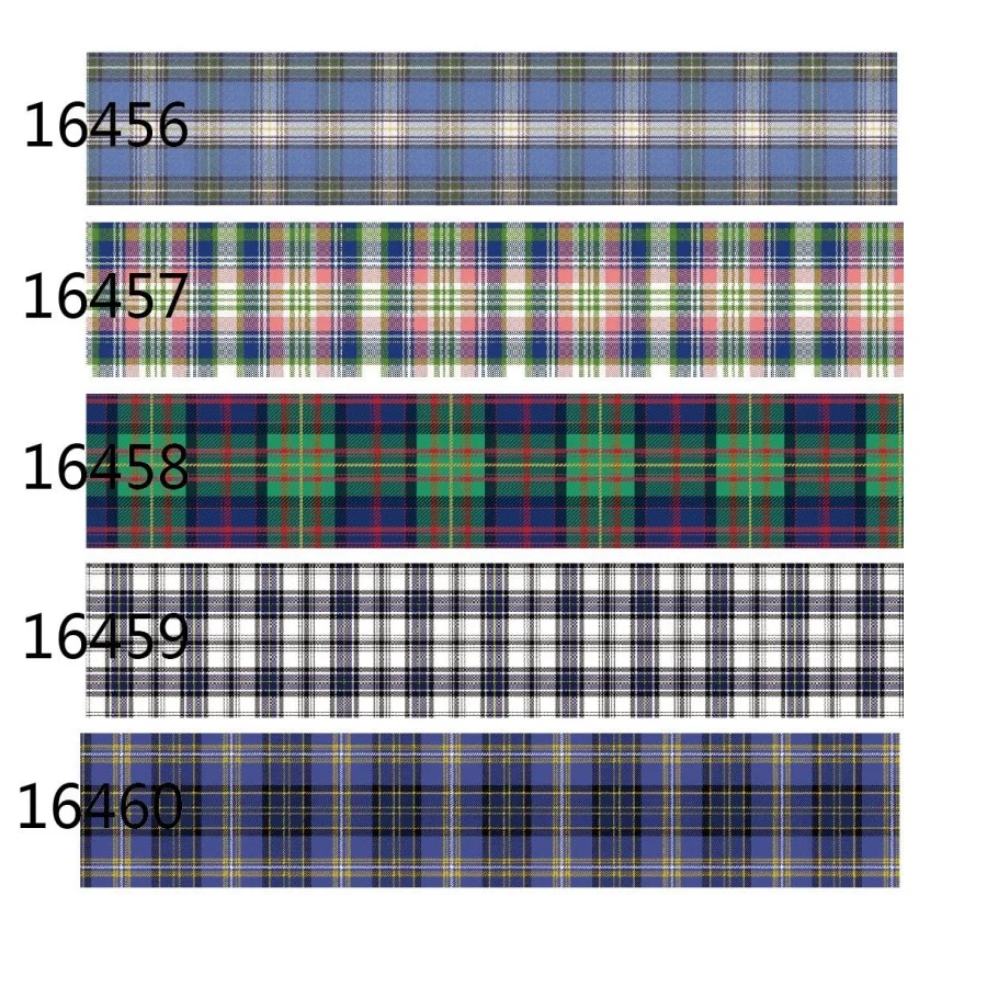 Liston DIY tartan Plaid  Pattern Grosgrain Ribbon Printed 25mm 50yards Center for Bows Decoration Handmade Materials