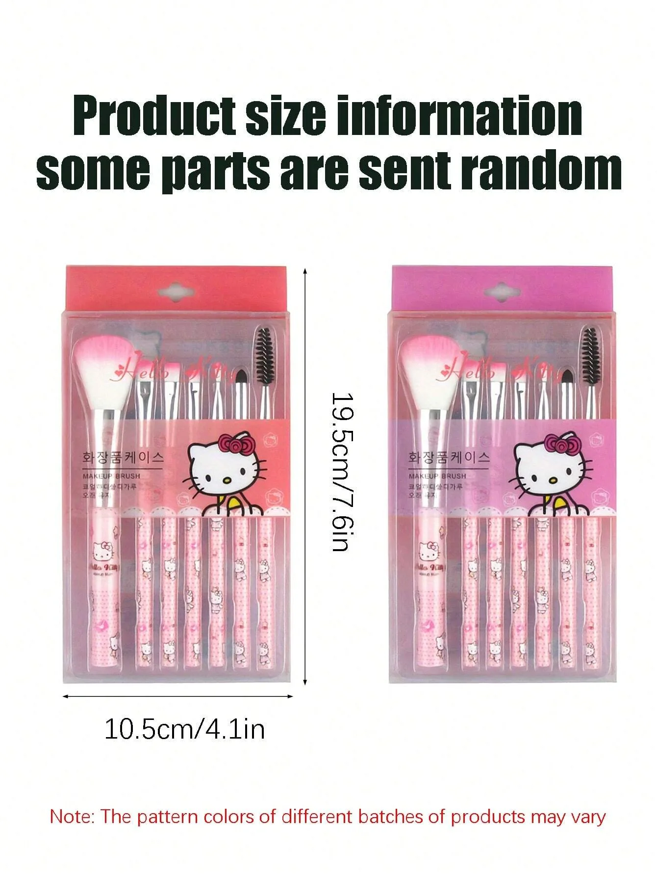 Sanurgente-Ensemble de pinceaux de maquillage pour femme, Hello Kitty, fard à barrage, fond de teint, fard à joues, kit d'outils de beauté cosmétique, cadeau d'anniversaire pour fille avec boîte