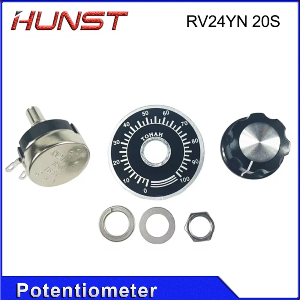 HUNST Current Adjustment Potentiometer Knob RV24YN 20S B502 168C Laser Cutting Engraving Machine Accessories