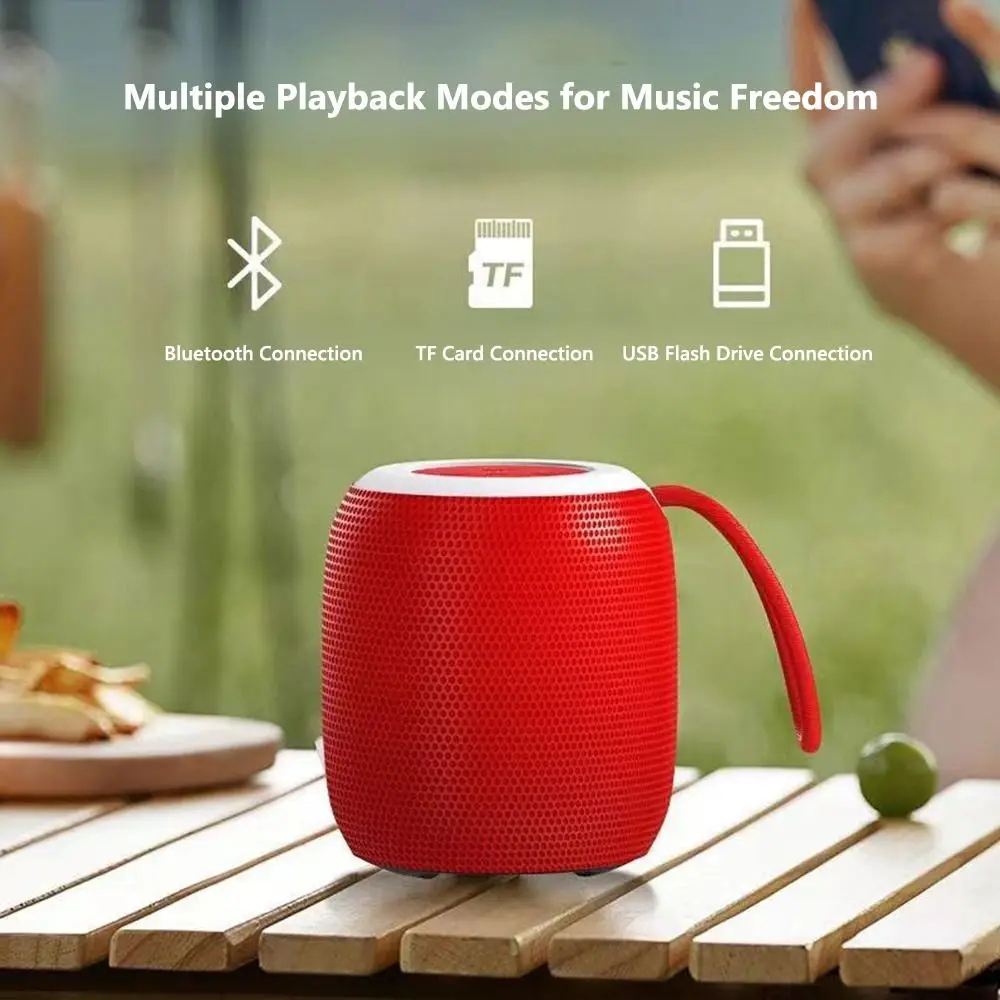 Picture 7: RGB Light Bluetooth Speaker Loud Stereo Wireless Mini Subwoofer Mini Size Portable Fabric Speaker Outdoor Use/Car/Home/Camping