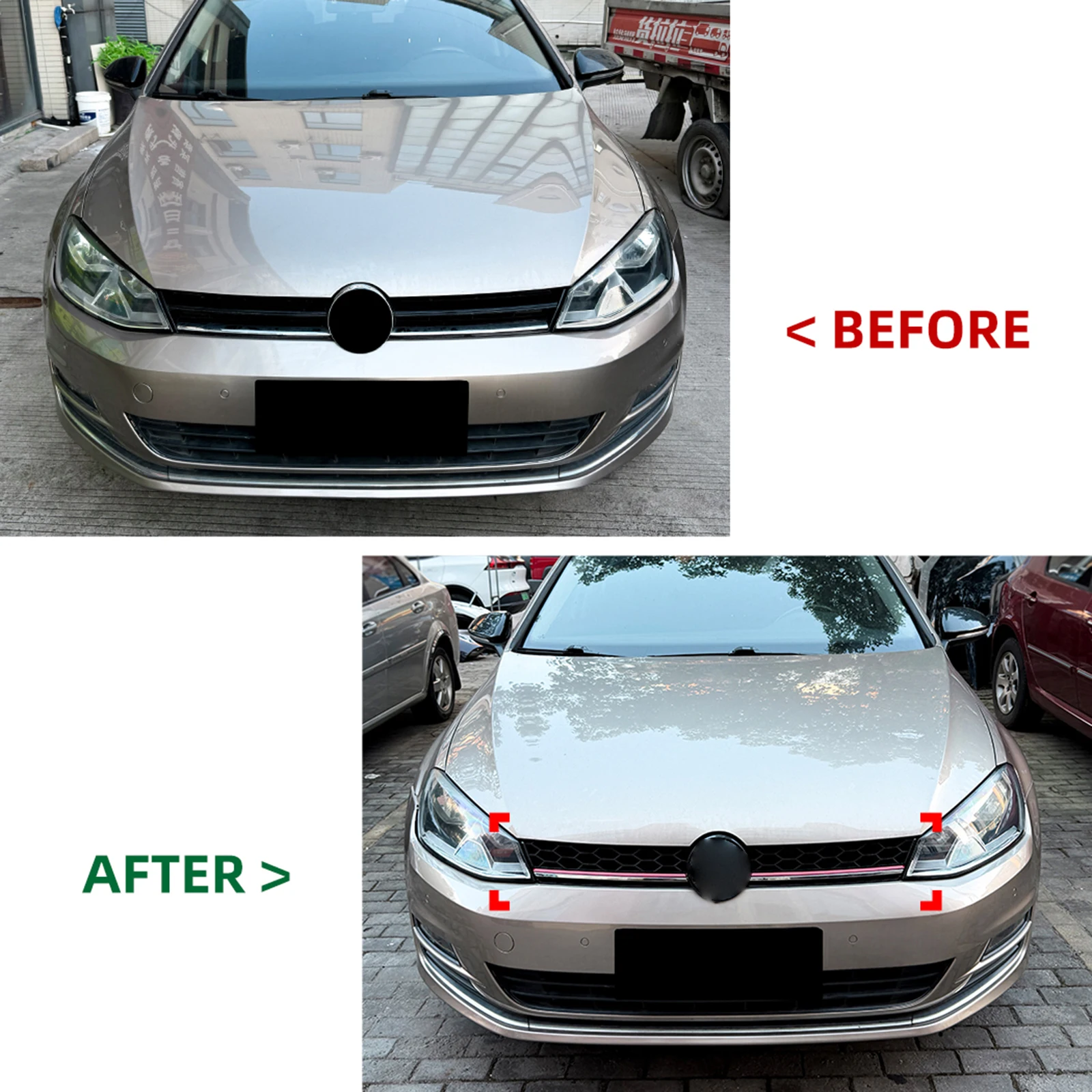 Car Front Bumper Hood Grille Racing Grill Upper Replacement Mesh For Volkswagen VW Golf 7 MK7 GTI 2013 2014 2015 2016 view 4