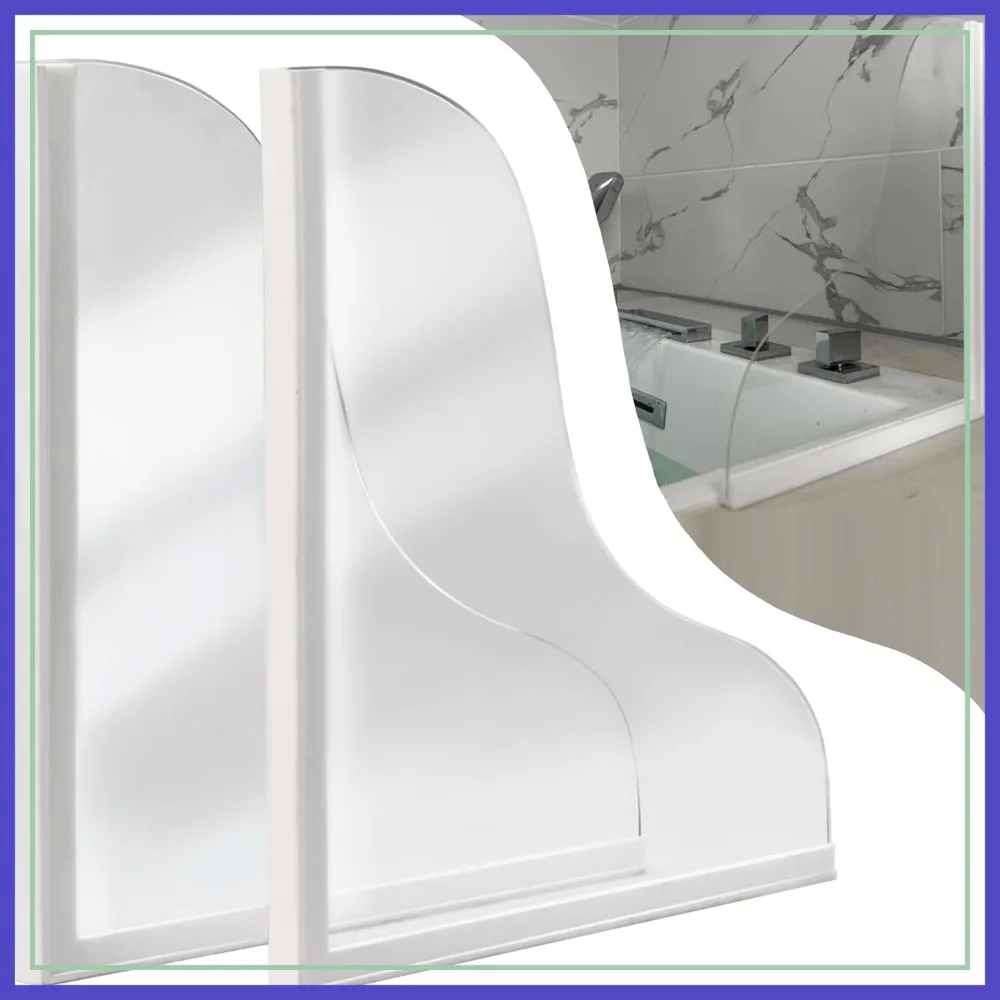 

2 Pack Shower Splash Guard, Large Bathtub Splash Guard, Silicone Base & Acrylic Plate, Keep Water in Shower