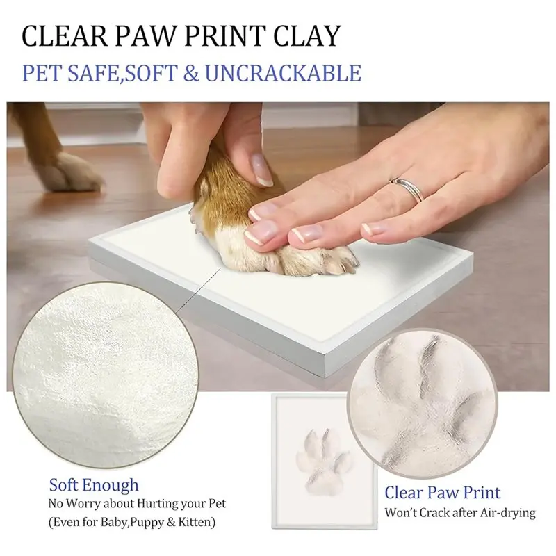 ABUN-Soft Clay Pet Paw Print Impression Kit For Dog Or Cat Frame Personalized Pet Memorial Gift