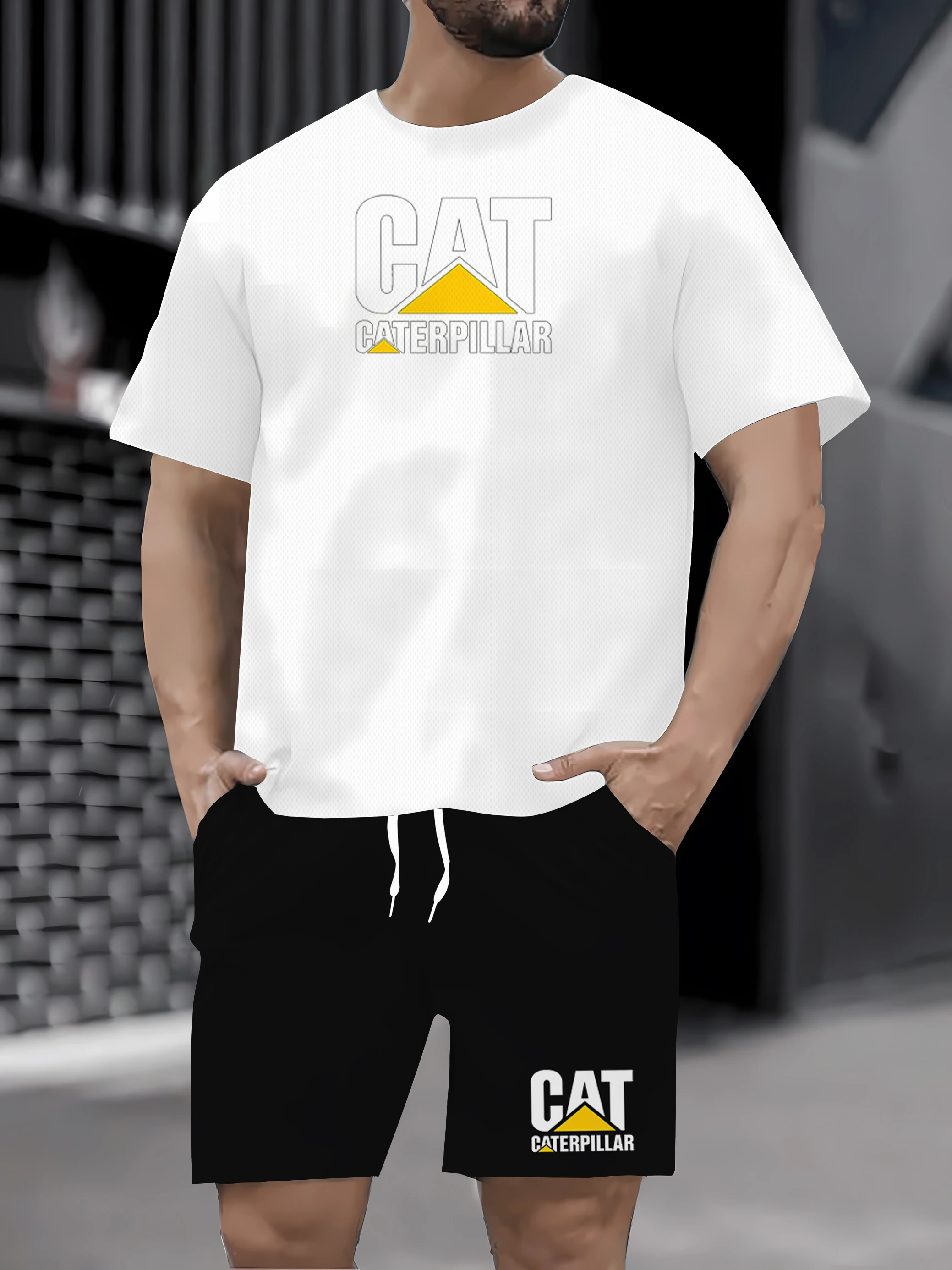 

A tendência da moda masculina 2025 é simples, respirável e absorvente de umidade - moda de rua casual verão/camiseta gola redond
