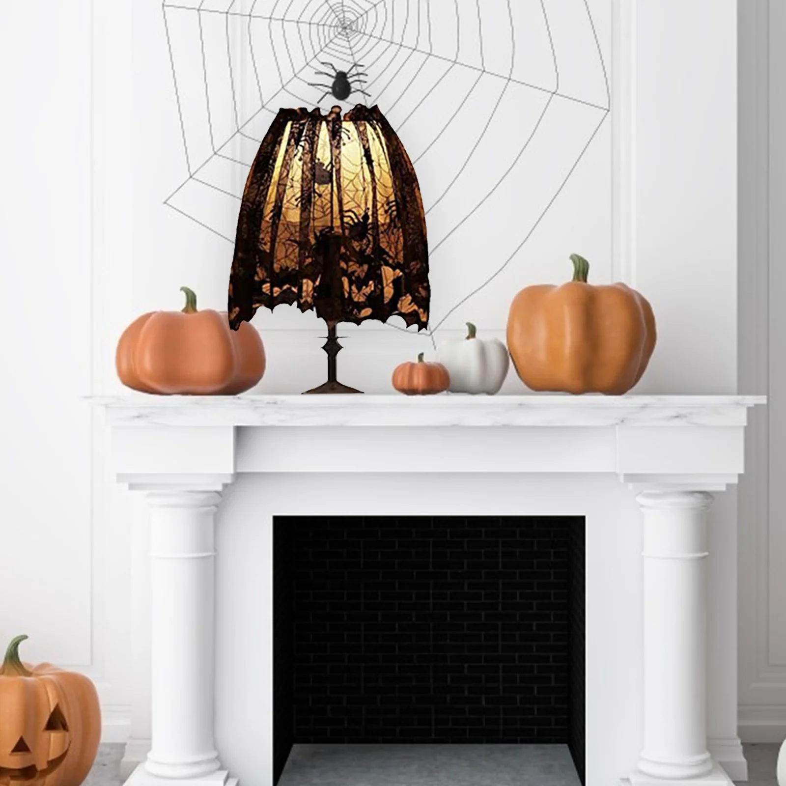 

3Pcs Halloween Lamp Shade Cover Stylish Lace Light Shade Topper Decor for Holiday Party Lamp Protection Festival Use