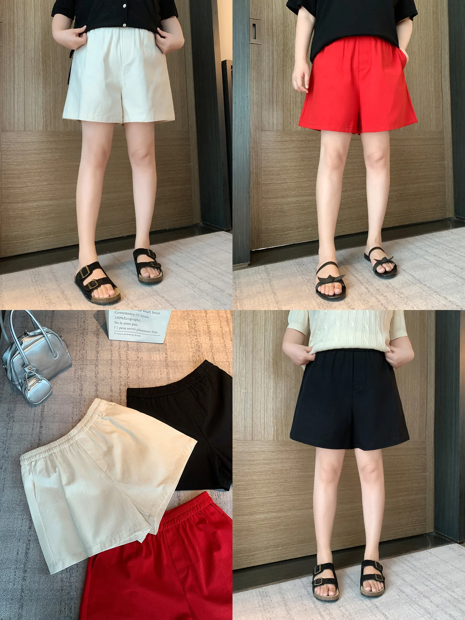 

High Waist Basic Color Summer New plus Size Women's Casual Loose Straight Leg Pants Meat Miss Large Size Ladies' Clothes