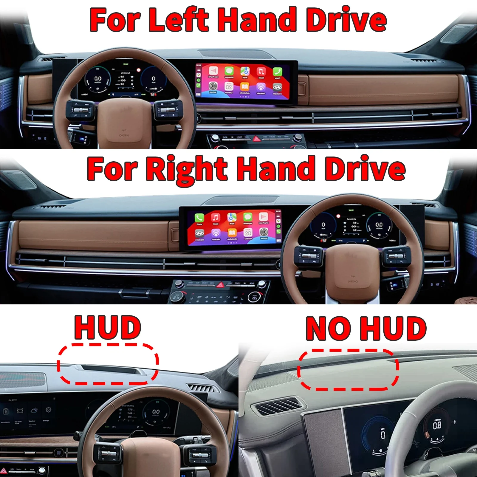 يصلح لشركة هيونداي سانتا في سانتافي 2024-2026 MX5 اكسسوارات السيارات داشمات غطاء لوحة الوسادة داشمات ظلة السجاد الواقي