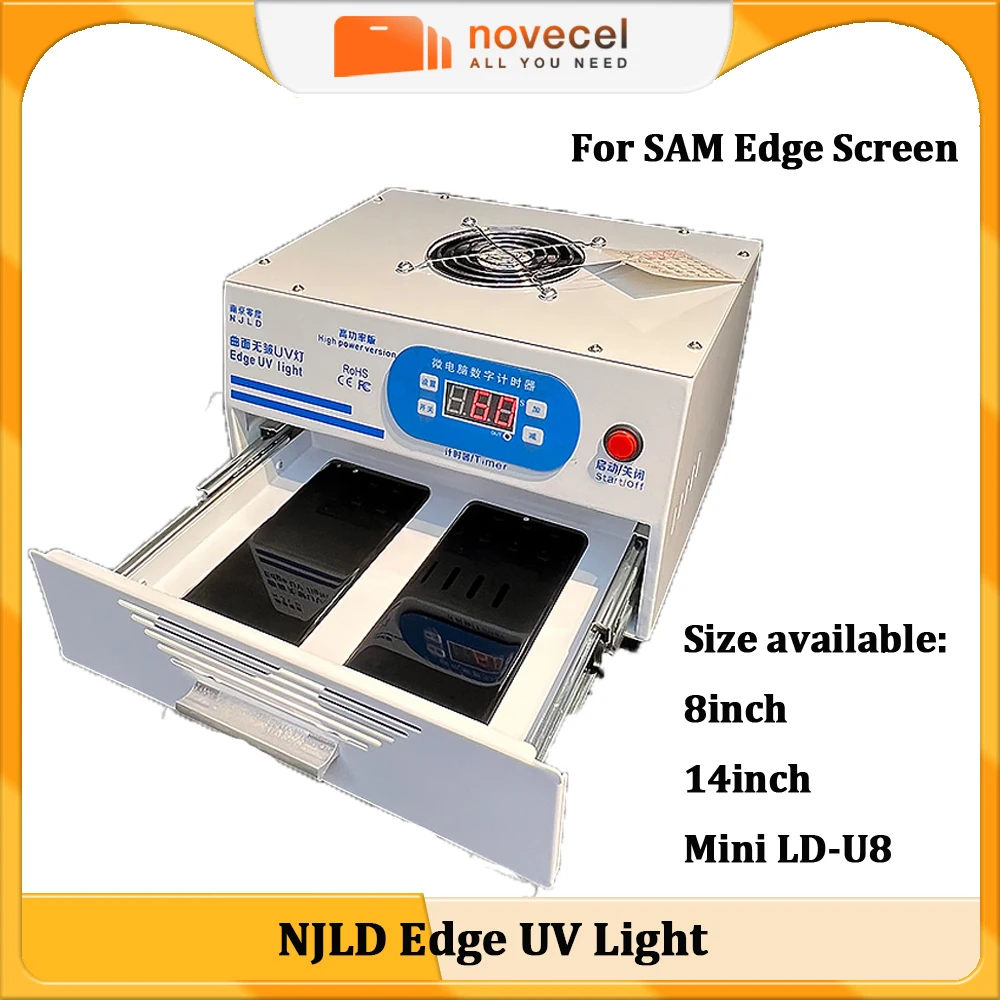 NJLD 1000W UV Lamp For iPhone For Samsung LCD Edge Screen Glass OCA Glue Laminating Repair No Wave Bubble Back Solution UV Light
