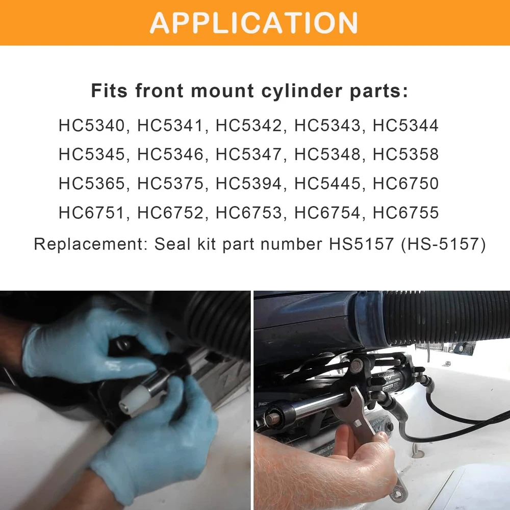 WinHolder HS5157 Seal Kit For SeaStar HC5394HC5445 Front Mount Hydraulic Steering Cylinder Seal with Wrench Set