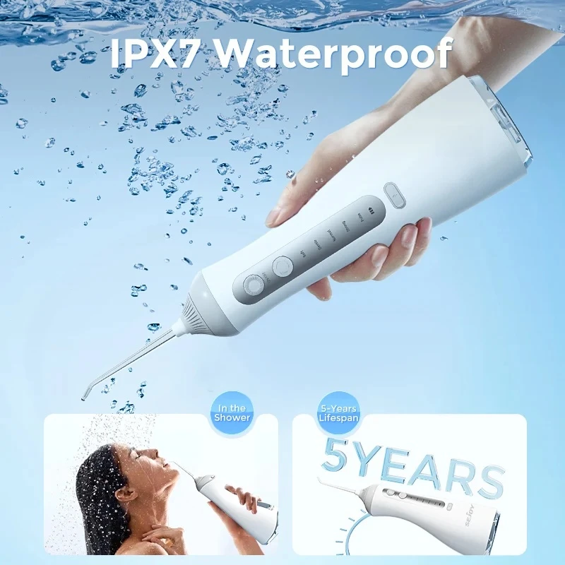 

НОВЫЙ портативный ирригатор для полости рта, водная зубная нить, беспроводная ирригация для зубов, 6 режимов чистки, резервуар для воды 350 мл, IPX7 для домашних путешествий