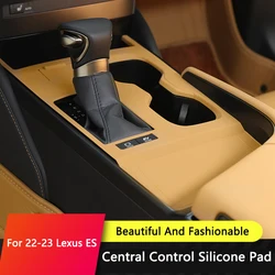 QHCP Car Gear Panel Pad Central Console Gear Shift Panel Trim Water Cup Holder Silicone Water Cup Box For Lexus ES 200 260 22-24