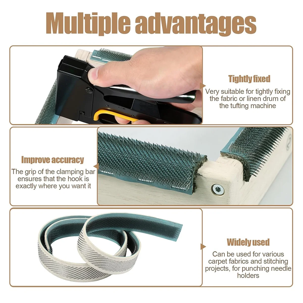 A88M Захватная полоса для коврика, тканевый крючок для тафтинговой рамы, сплошная зажимная полоса, крючок для коврика, зажимная полоса для тафтинга