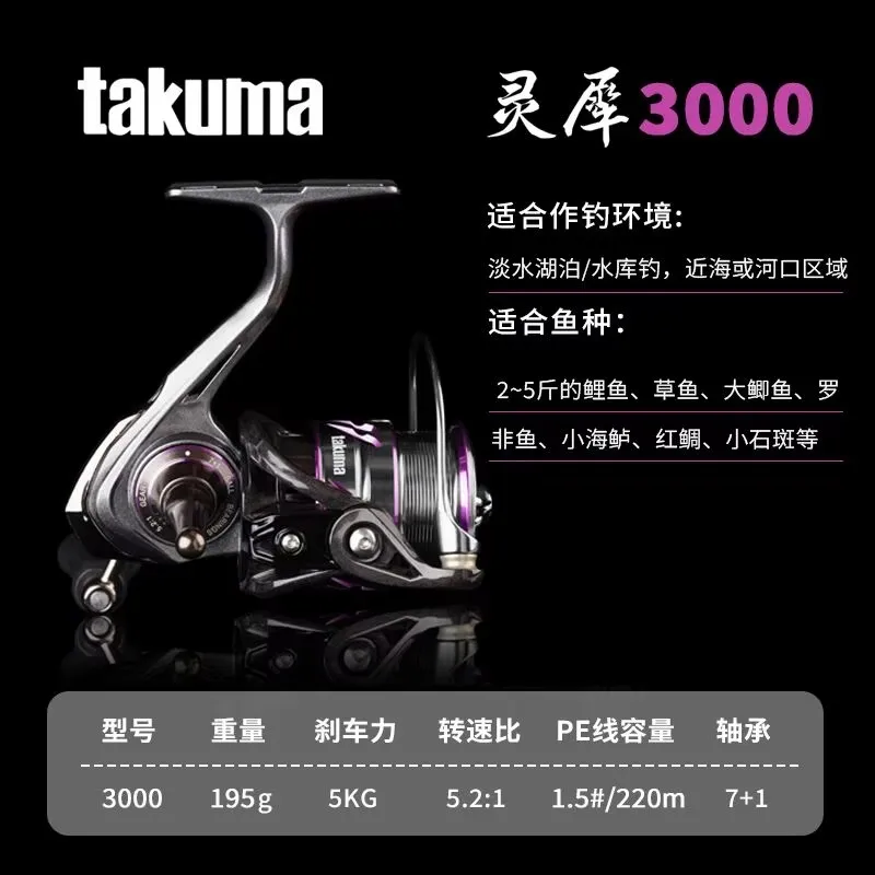 Takuma Lingxi No Line Tangles Shallow Spool Spinning Reel-Lightweight Build Metal Spool | Beginner-Friendly For Lure Fishing