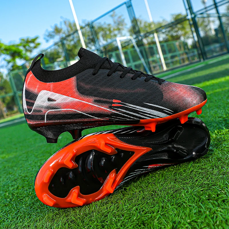 Fresh Launch Teen Soccer Cleats Rugged Anti-Slip Stud Layout, Sturdy Traction for Regular Grass Field Student Training Workout