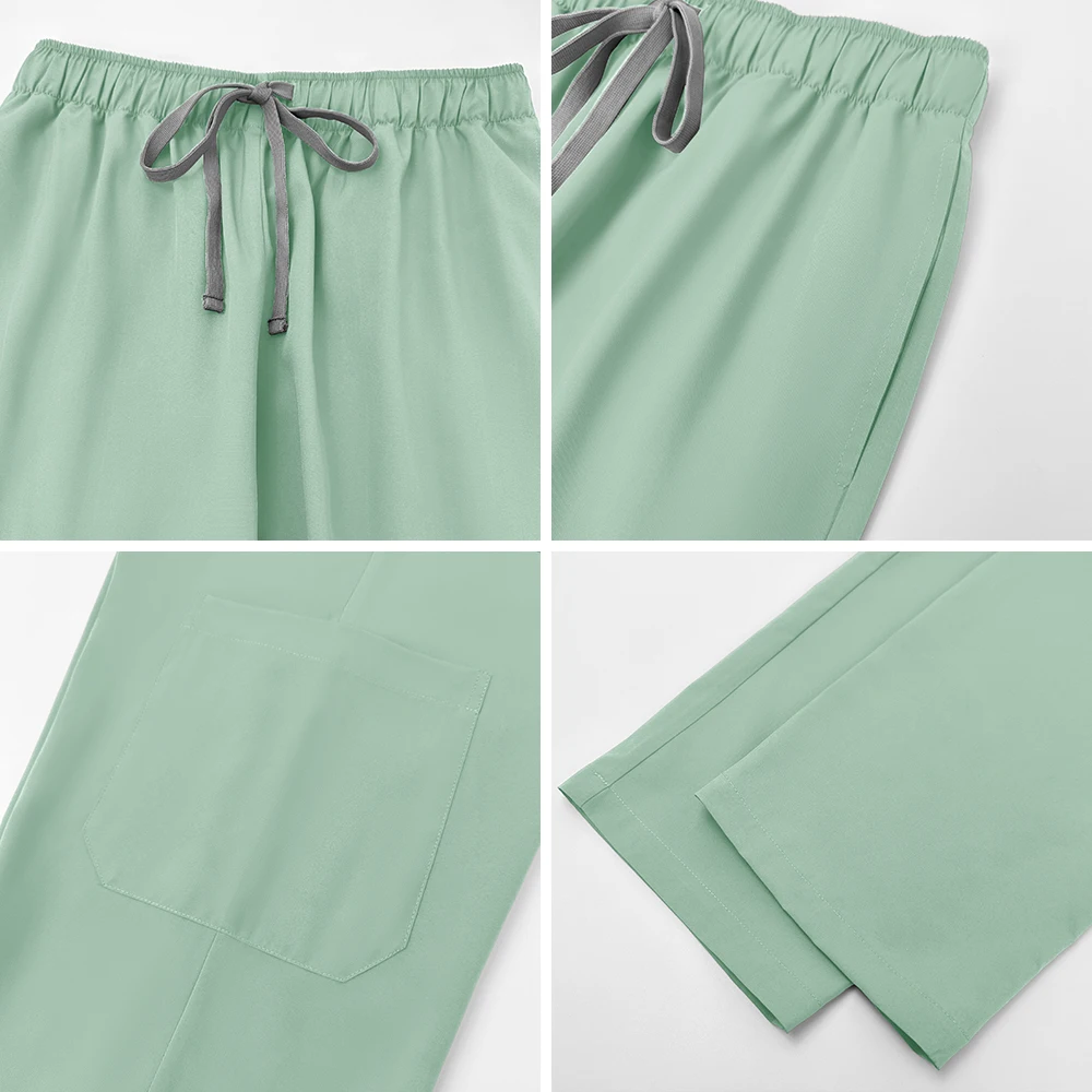 Groothandel Verpleegster Arts Uniform Unisex Elastische Scrubs Top Broek 2-delige Set Chirurgische Uniformen Vrouw Schoonheidssalon Kliniek Werkkleding