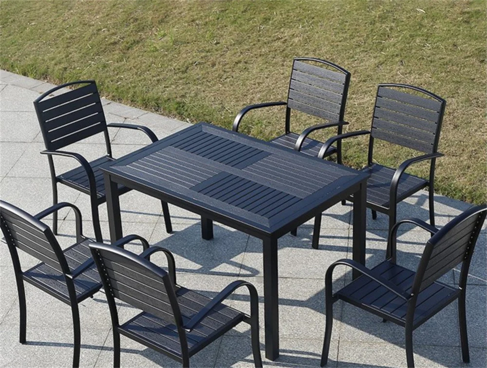 Wholesale Cheap Aluminum outdoor Leisure Garden plastic wood outdoor balcony tables and chairs