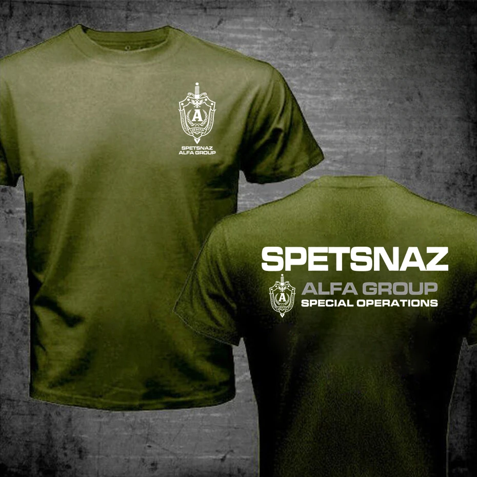 Men Funny Russian Army  Group Sniper T-Shirt Russian Spetsnaz Alfa  Unit Counter Terrorist Special Unit Forces T Shirt