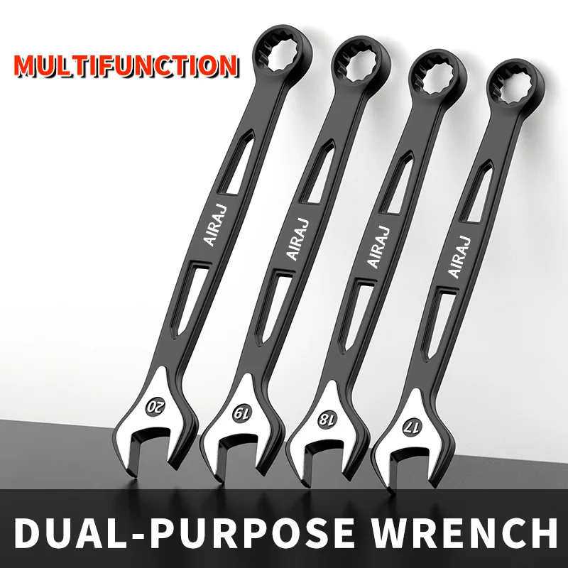 Dual-Ended Wrench, Ratchet Wrench, Industrial Grade, Hardware Tool, Auto Repair Universal Wrench