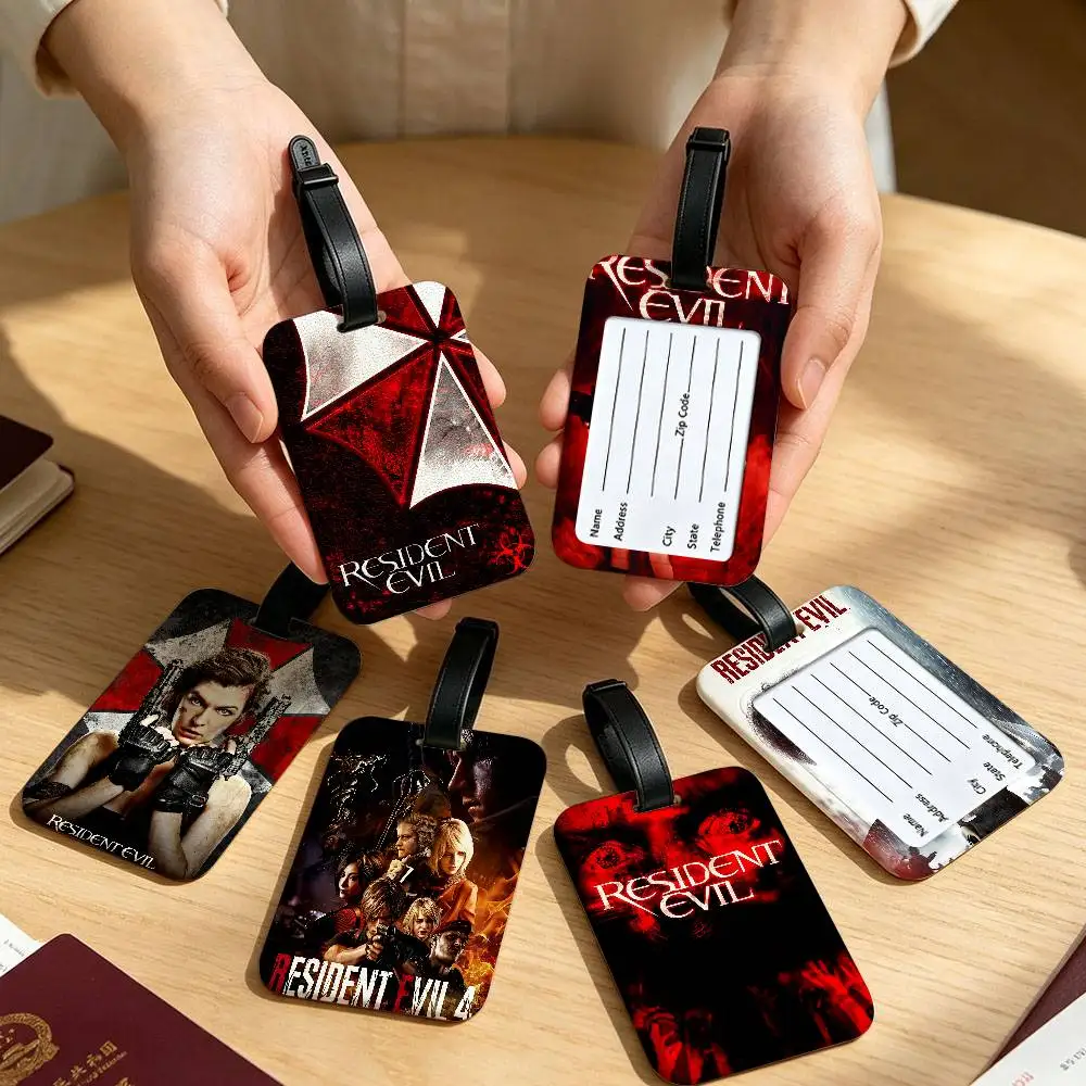 R-Resident Evil GAME Universal PVC Luggage Tag Anti lost With Information Card Suitcase Backpack Identification Label