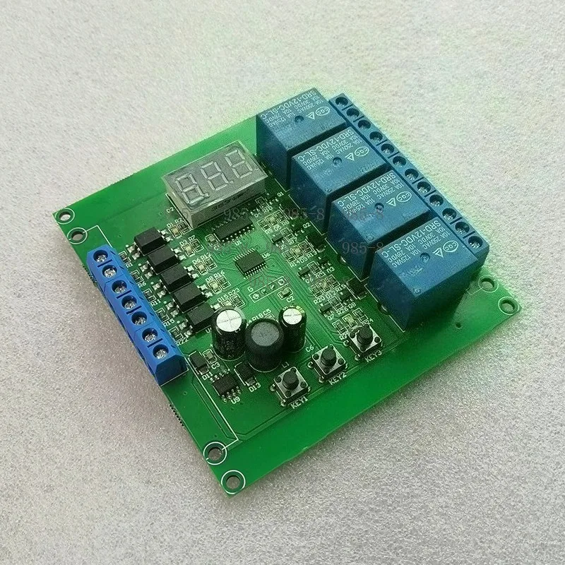 12V 4-Channel Delay Time Relay Module, Low Level Trigger 10A Timing On Off Control Board