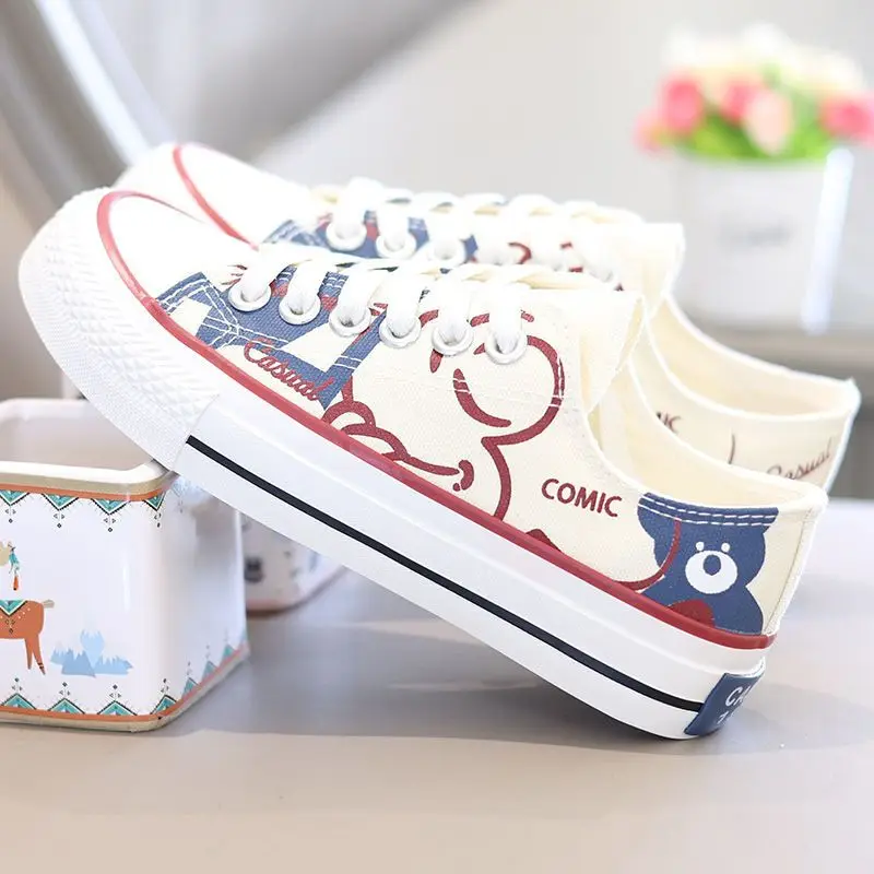 Winnie pooh Summer New Style Shoes High-top Canvas Shoes Men\'s Fashionable Korean Shoes For Couple Students women Casual shoes