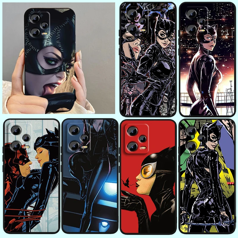 Film C-Catwoman Sexy For Xiaomi Redmi Note 13 12R 12 12S Turbo 11 11T 11S 10 10S Pro Plus 5G Black Funda Phone Case