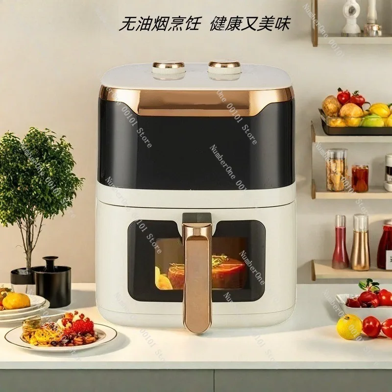 New Electric Oven,Large-Capacity Fully Automatic 5L Air Fryer,Intelligent Multi-Functional Household Oven,Non-Reversing View