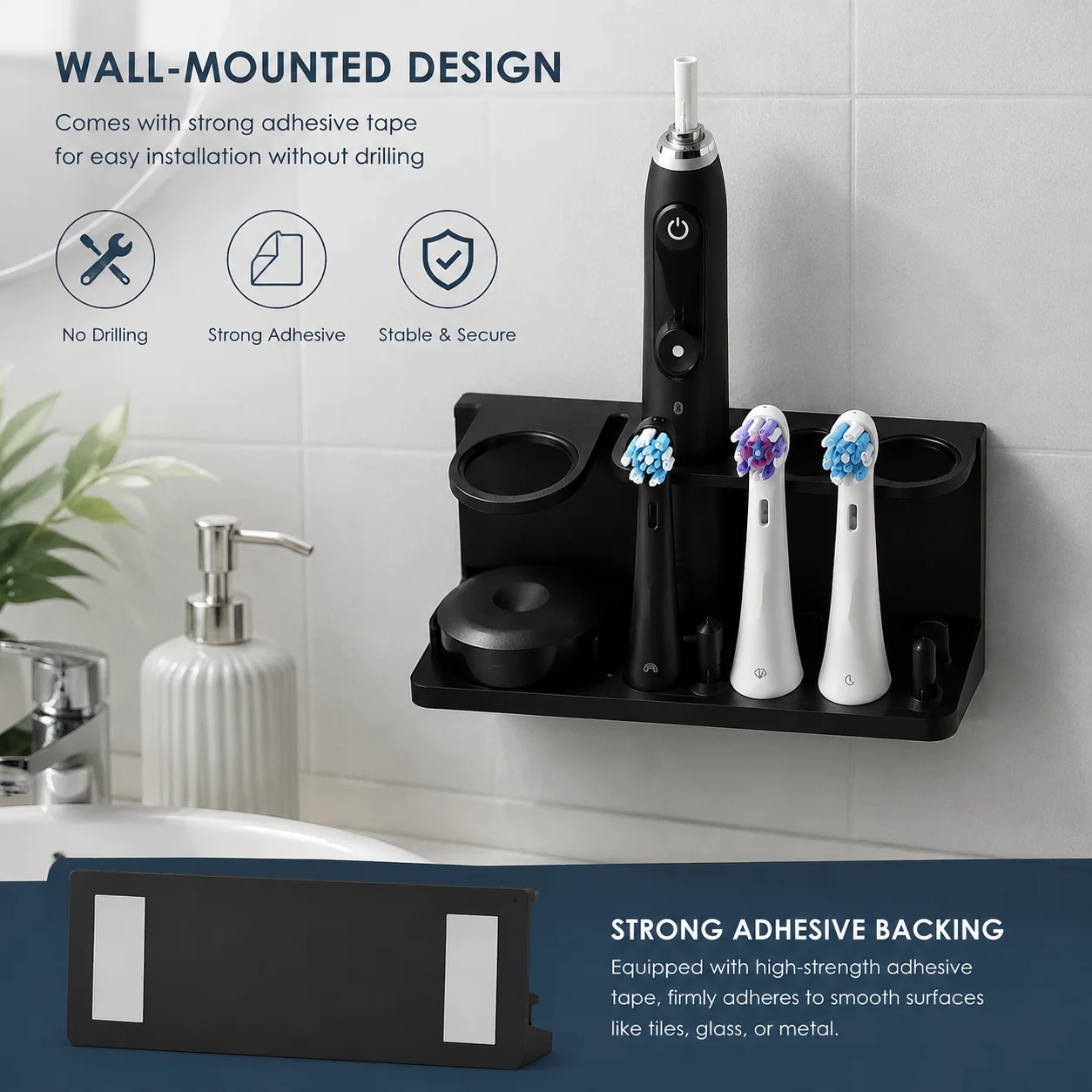 Electric Toothbrush Charging Holder Stand, 2 Slots Storage Organizer Compatible with Oral-B IO Series 7 8 9