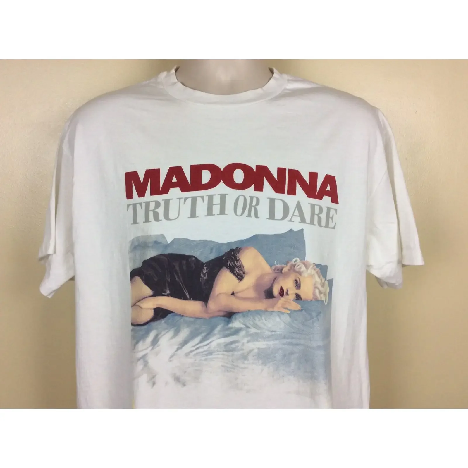 Vtg 1991 Madonna Truth Or Dare T Shirt White XL 90s Pop Music Movie vintage Washed graphic Comfortable Top For Everyday Wear