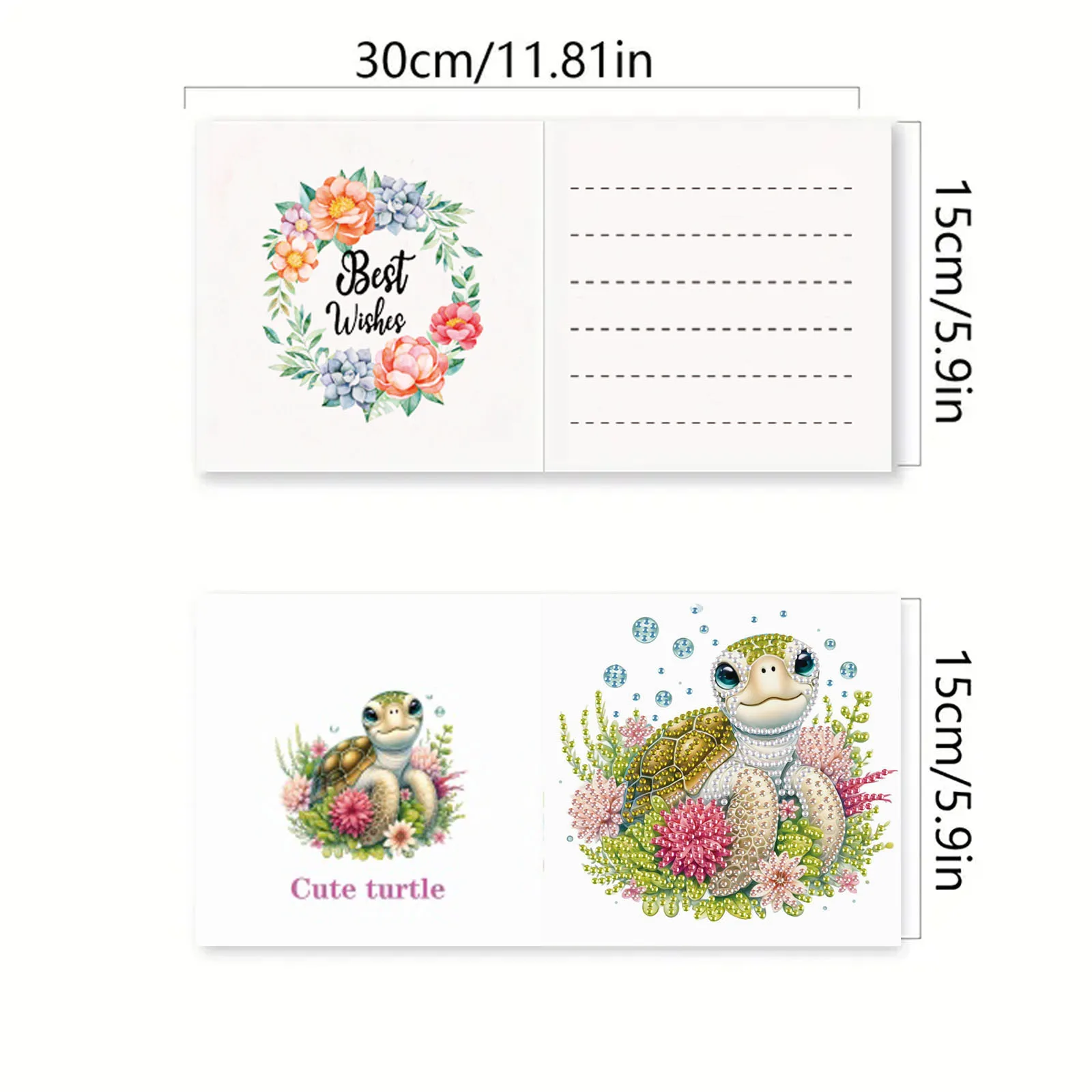 Romance6 DIY Animal Pattern Diamond Painting Kit Greeting Cards, Expressing Unspeakable Love and Writing Romance