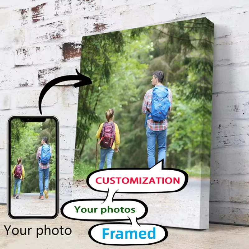 Print Your Own Custom Posters, Framed Custom Canvas Prints for Family Photos, Movie Posters, Home Art Wall Decorations Gift