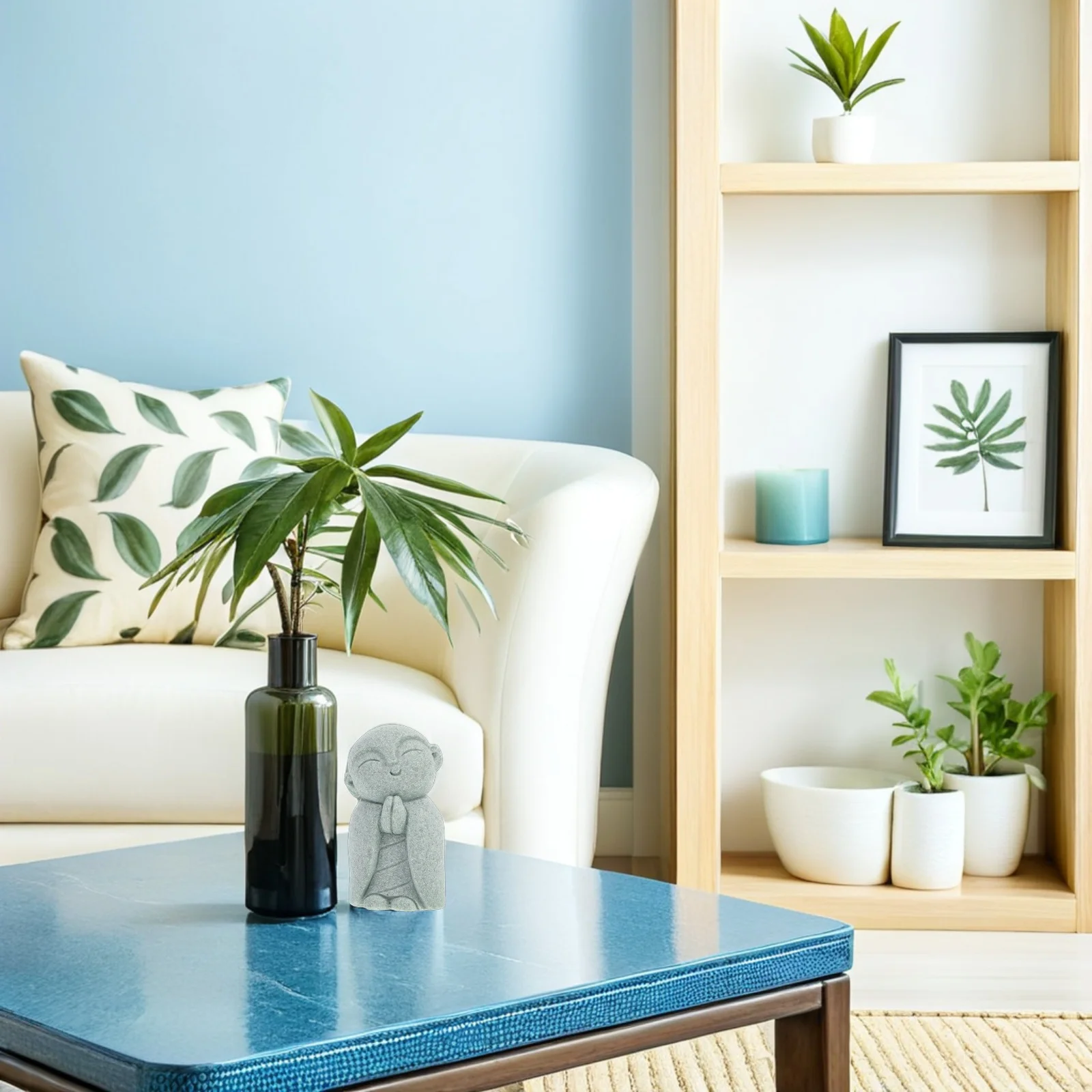 

2Pcs Jizo Monk Prayer Sculpture Zen Garden Tabletop Ornament Feng Shui Good Luck Mini Ornaments Tabletop Ornament