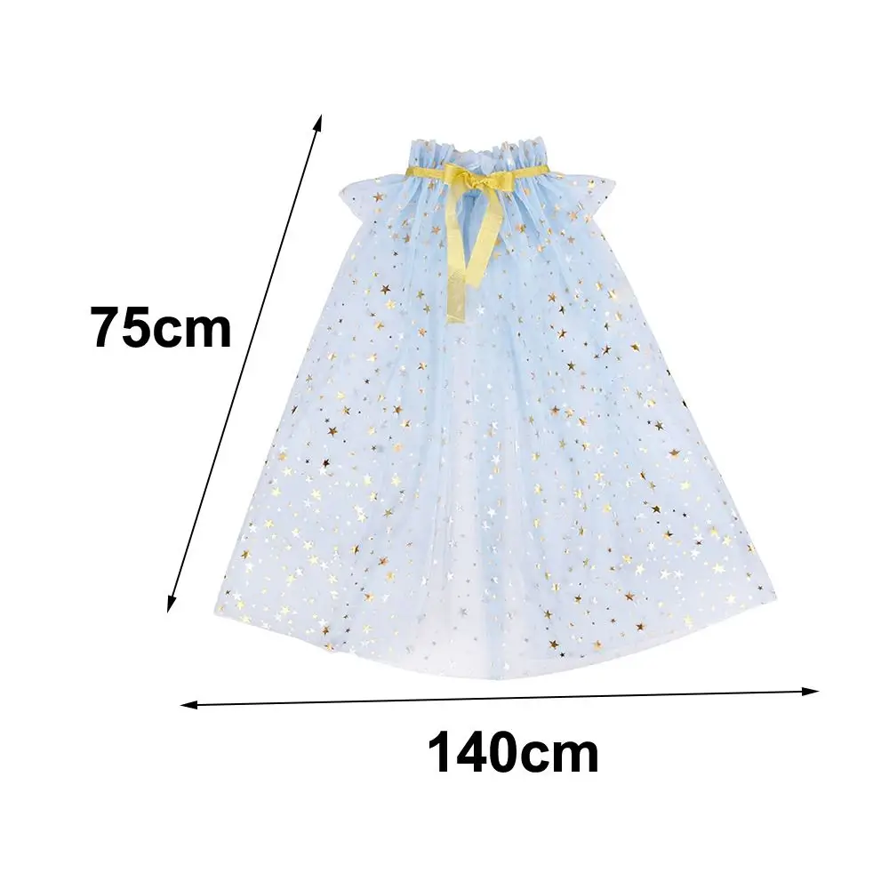 Nueva capa de princesa con lentejuelas para niñas, capa de malla dulce para disfraz de niños, capa de tul bonita para Cosplay, accesorio de rendimiento