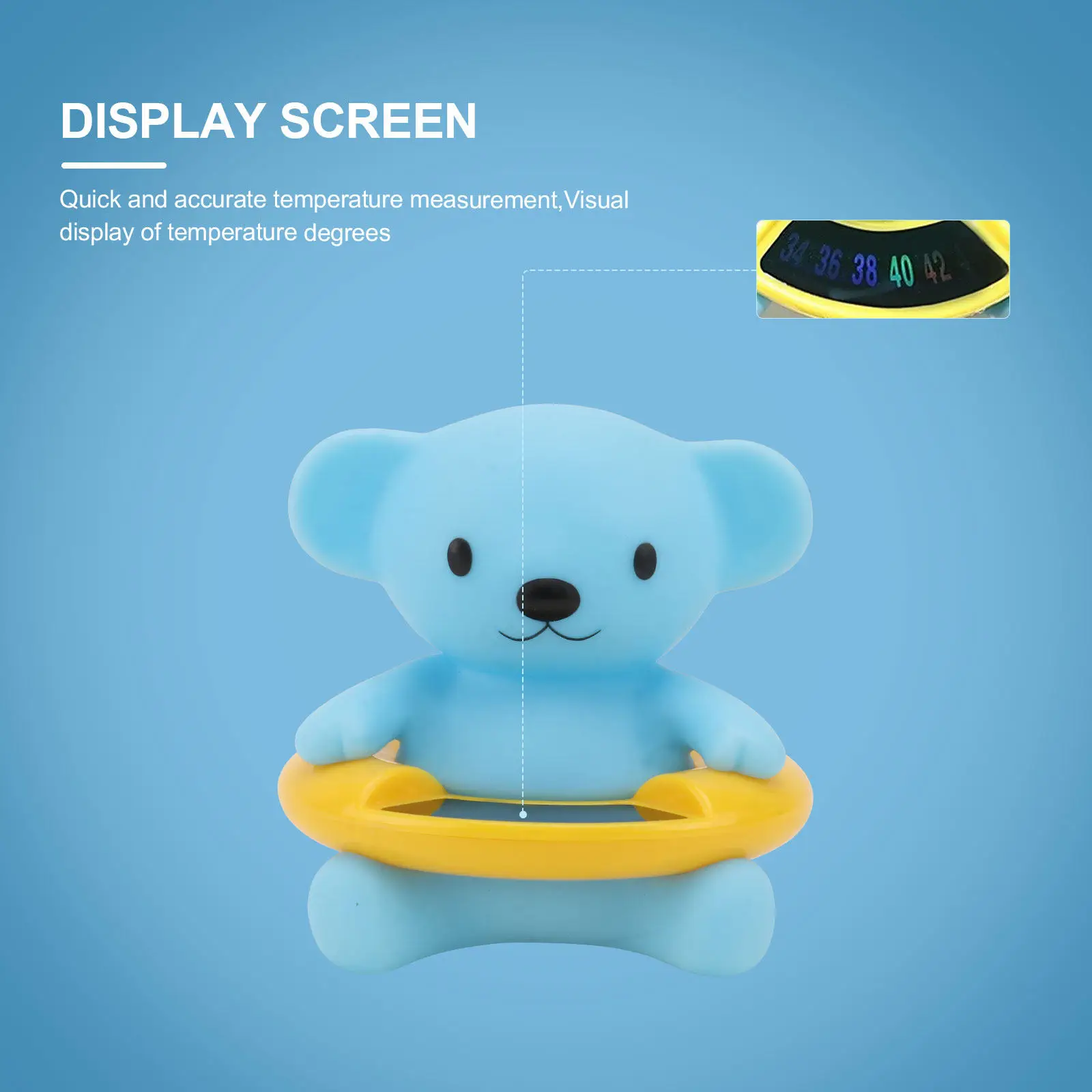 

Термометр для ванны в форме медведя, 1 шт., для измерения температуры воды для малышей, быстрое и точное измерение, гладкий полированный дизайн, небесно-голубой цвет
