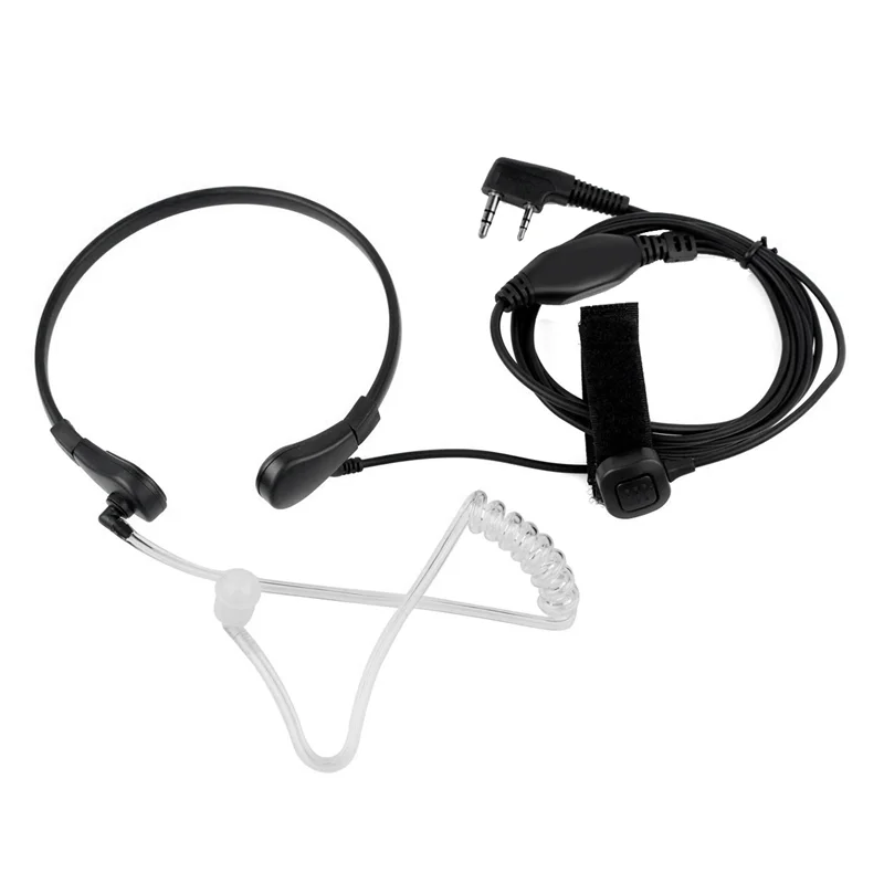 

ABJG-Throat Microphone Mic PTT Laryngofon Air Tube Headset Earpiece for UV-5R UV B5