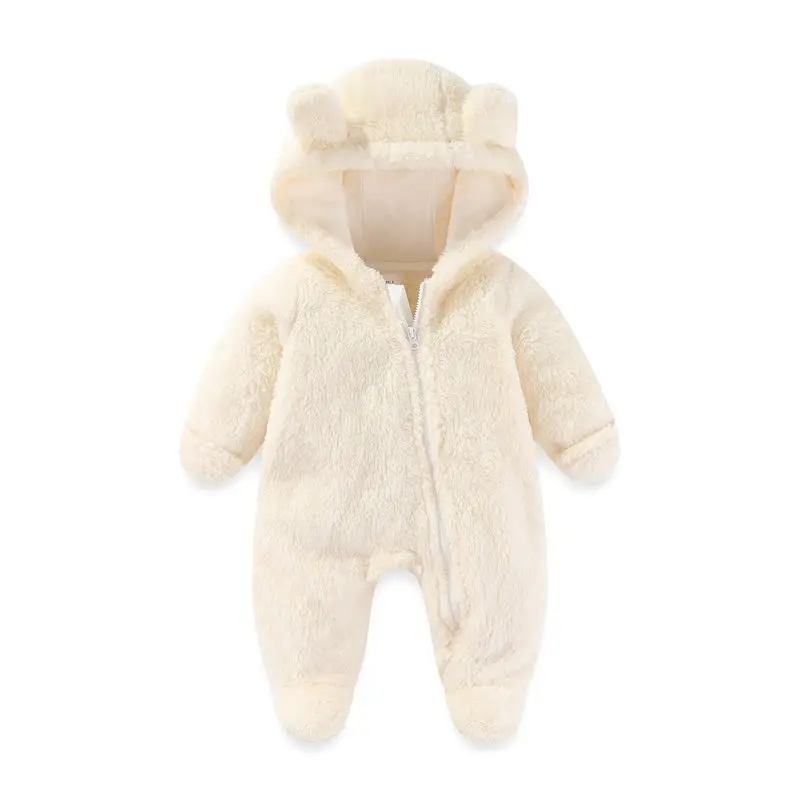 Baby Romper for Girls Newborn Kids Clothes New Born 3 6 9 12 Months Winter Rompers Hoddied Fleece Romper