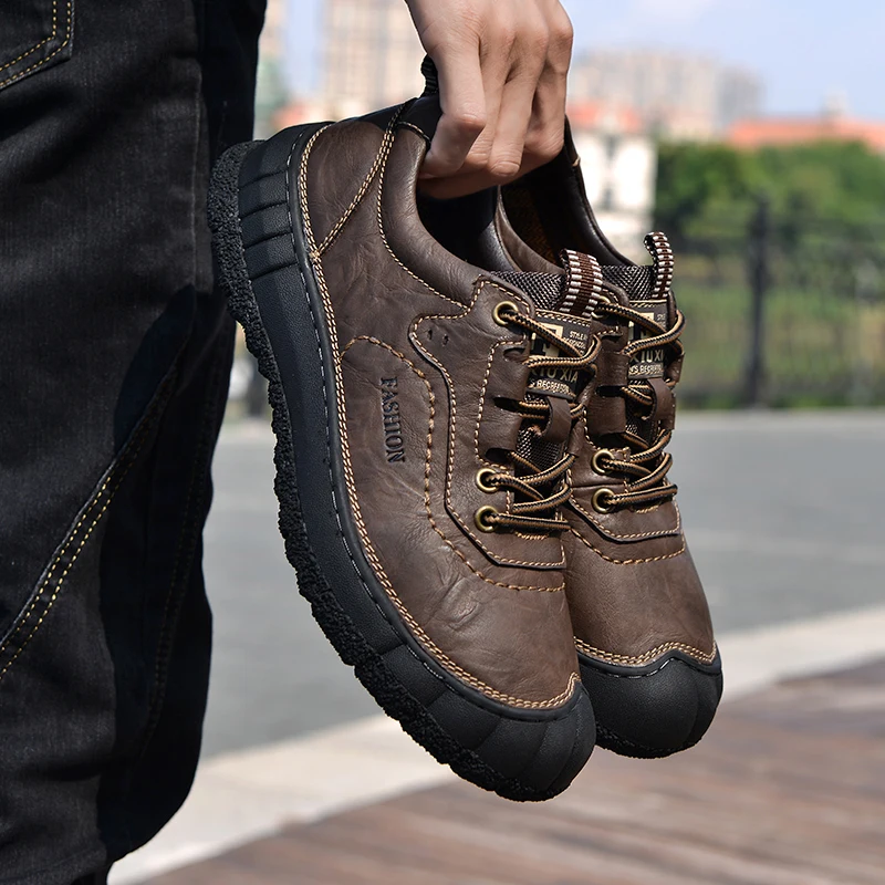 

Уличная повседневная мужская обувь, хит продаж, высококачественные стили, удобная прогулочная обувь для туризма, черно-коричневая обувь в стиле ретро, новинка 38-45