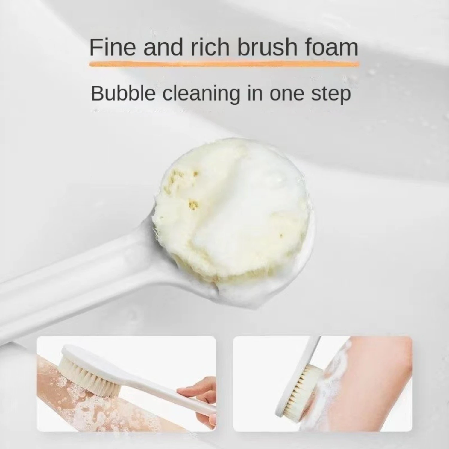 Rückenschrubber, Badebürste mit langem Griff und weichen Borsten für Körperpeeling, Peeling-Bürste, Peeling-Körperwäscher