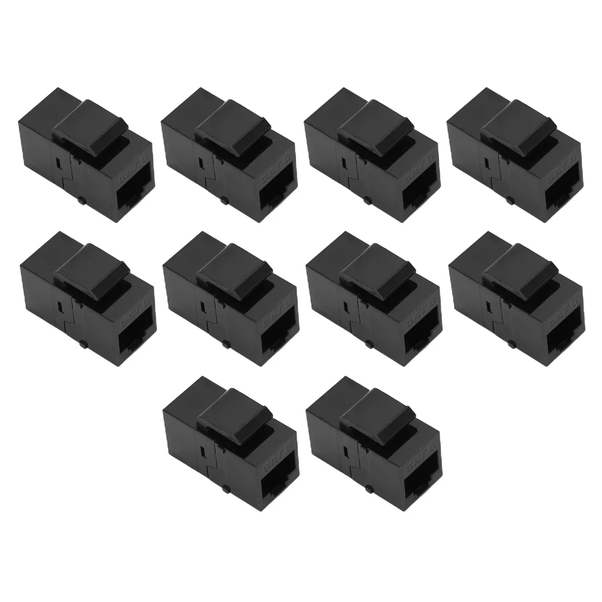 10Pcs RJ45 Connector Keystone Jack Cat6 Extension Coupler Ethernet Network LAN Cat 6 Coupler Jacks Extend Adapter,Black