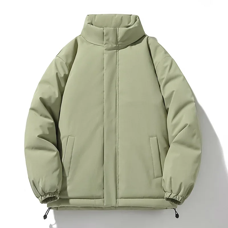 冬パーカー男性無地厚いスタンドカラーファッション若々しい活力暖かいジャケット男性ルーズストリート生き抜くコート男