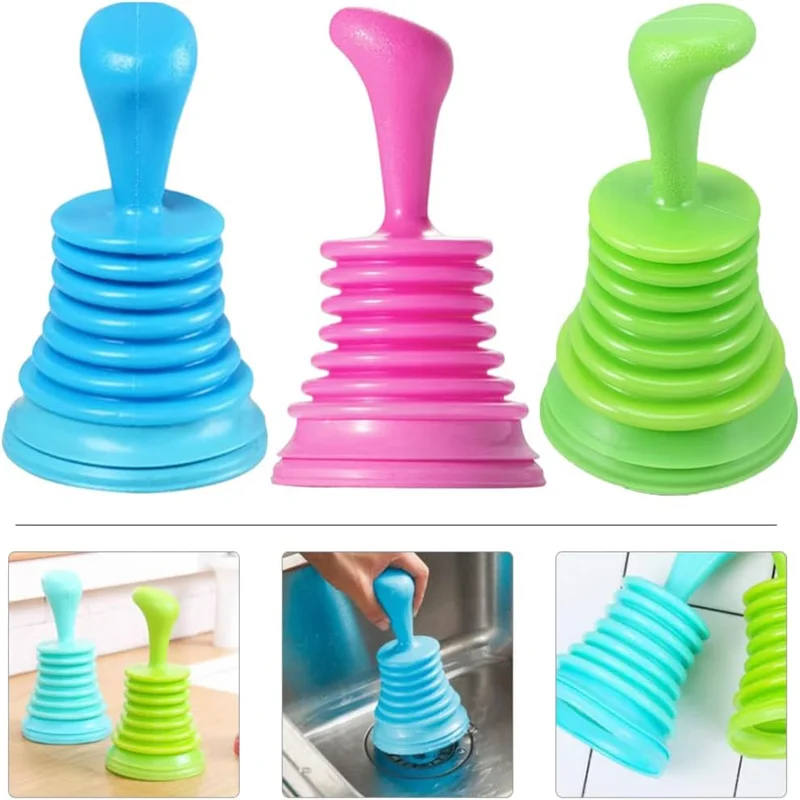 Pipeline Dredge Suction Cup Toilet Plungers Press Clean Sink Drain Pipe Bath Buster Sucker Clog Remover Rubber Plunger Tool