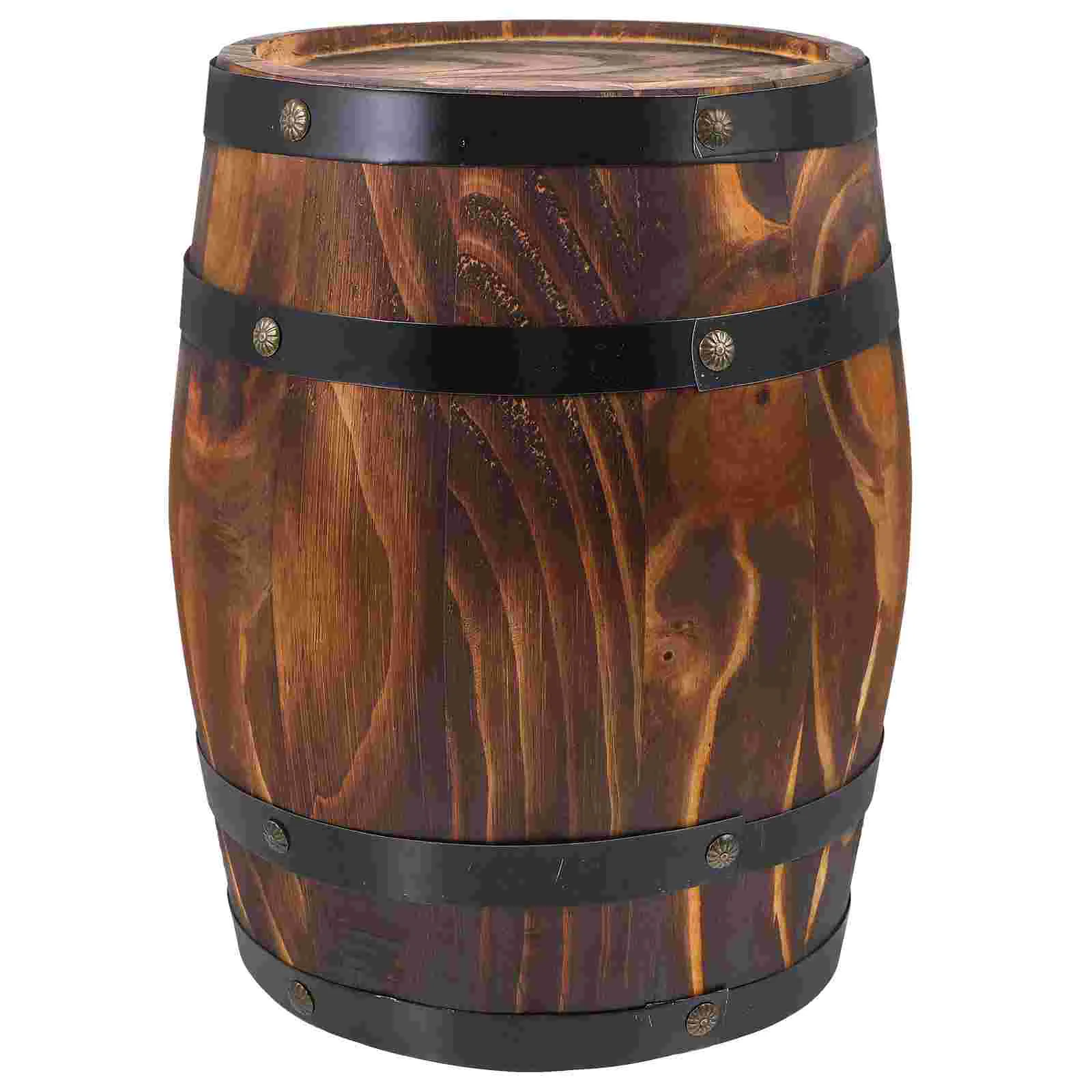 

Barrel Garden Decore Landscaping Drink Beer Retro Wood Photo Prop Wooden Decorative Small
