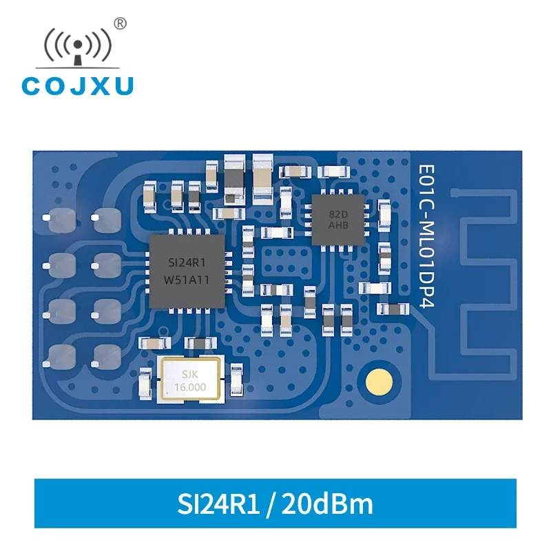 Si24R1 RF Module 2.4GHz 20dBm 100mW 1.8km Range SMD Package cojxu E01C-ML01DP4 Transceiver Module for Replacement of nRF24L01