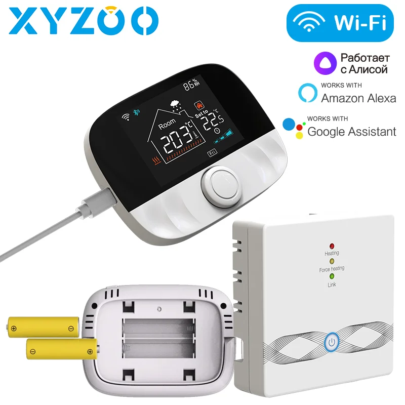 Tuya WiFi Thermostat RF Wireless Receiver Smart Remote Temperature Controller Works With Alexa Google Home For Water Gas Boiler