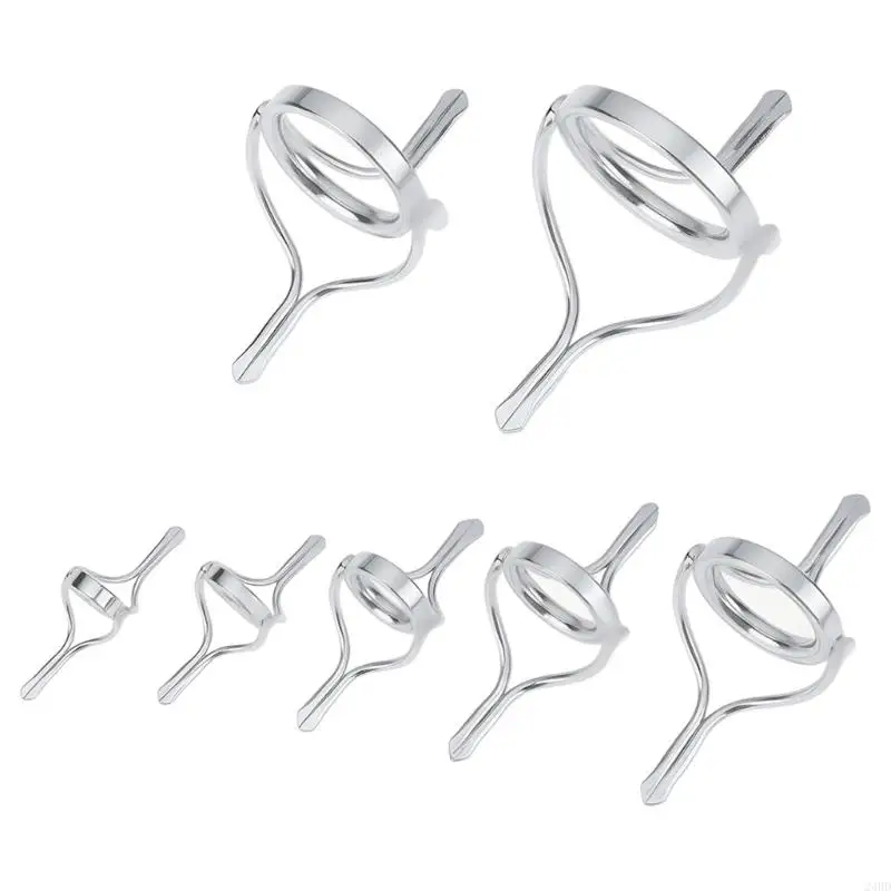 7-ロット耐久性ステンレス鋼ダブルフット釣竿ガイドリング海水と淡水釣り-24bd