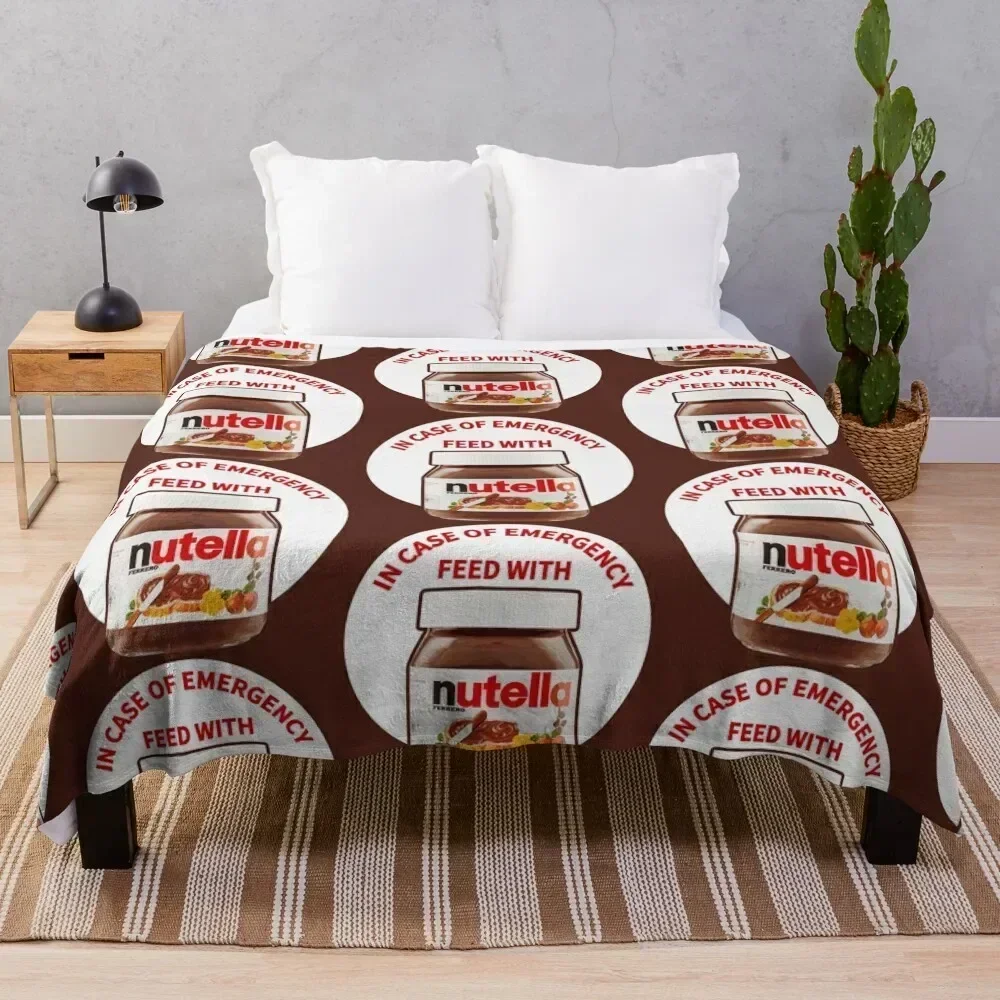 

In Case Of Emergency Feed With Nutella Throw Blanket Elegant Warm Throw Blanket for Hotel Home
