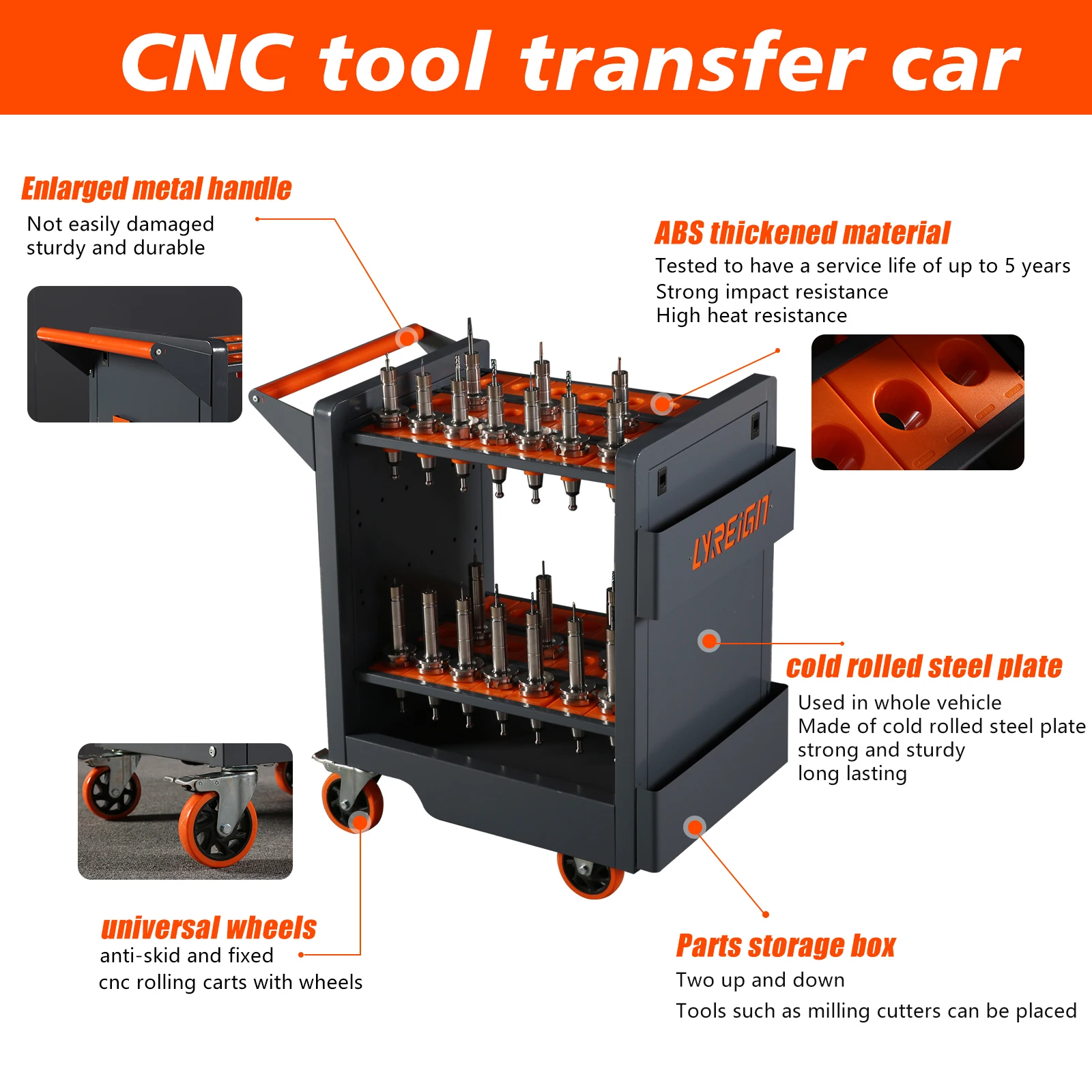 CNC Tool Cart Rack CAT40 Bracket Machining Center Machine Storage Tool