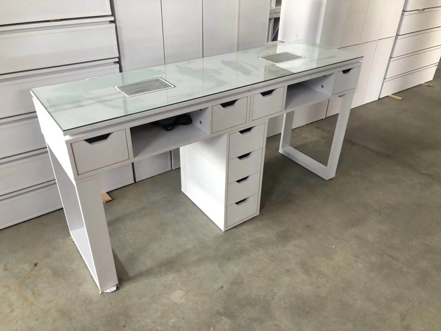 Nail Manicure File White Manicure Table Double Nail Tables Station Manicure With Glass Top