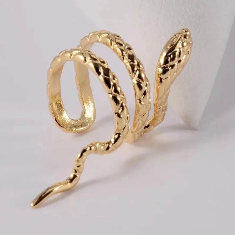 3 PC Vintage Creative Snake Hoop Earring Set Gothic Style Party For Woman Girl Jewelry Gift Characteristic Gold Plated