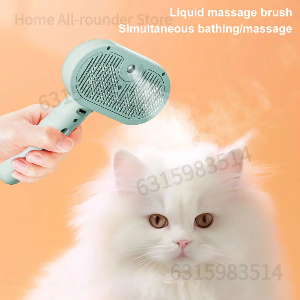 3 في 1 فرشاة بخار للقطط، مشط إزالة شعر الحيوانات الأليفة، فرشاة شعر القطط، فرشاة للقطط للتساقط والعناية بالقطط والكلاب والحيوانات الصغيرة